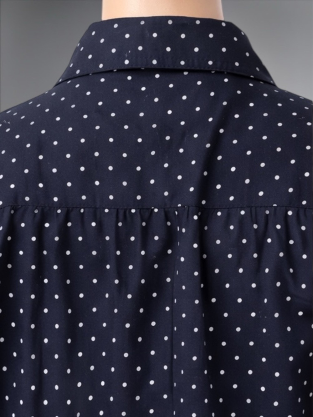 Women's Navy Polka Dot Button-Down Shirt - Picture 12 of 13